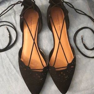 Christian Siriano Black Flat Shoes Size 12